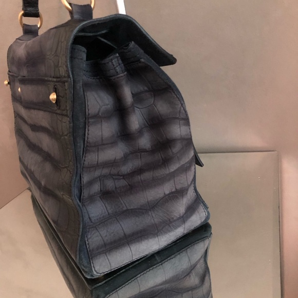 YSL muse two croc embossed nubuck bag - Picture 5 of 13
